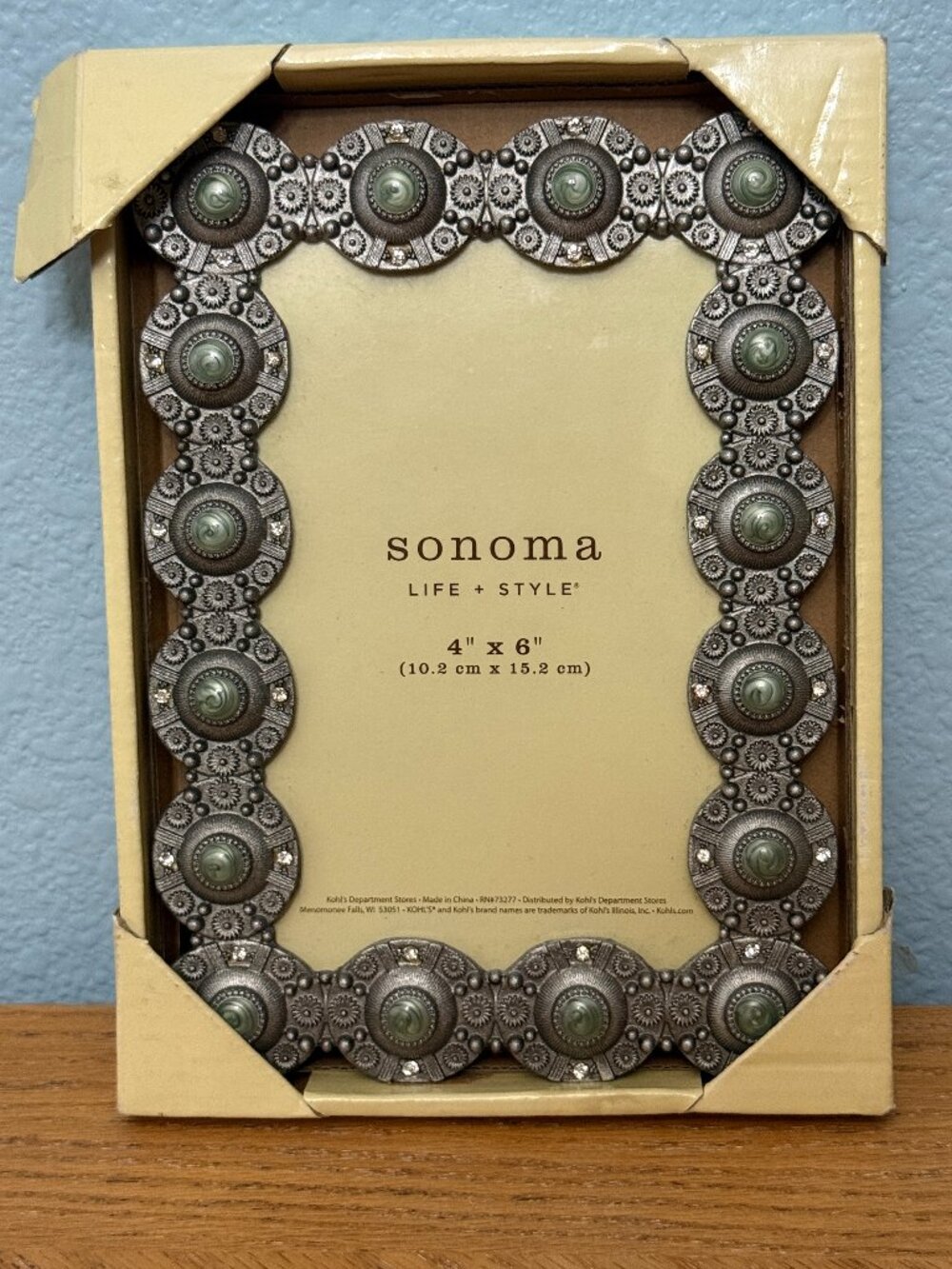 Sonoma Life + Style Concho Style Metal and Faux Turquoise Picture Frame